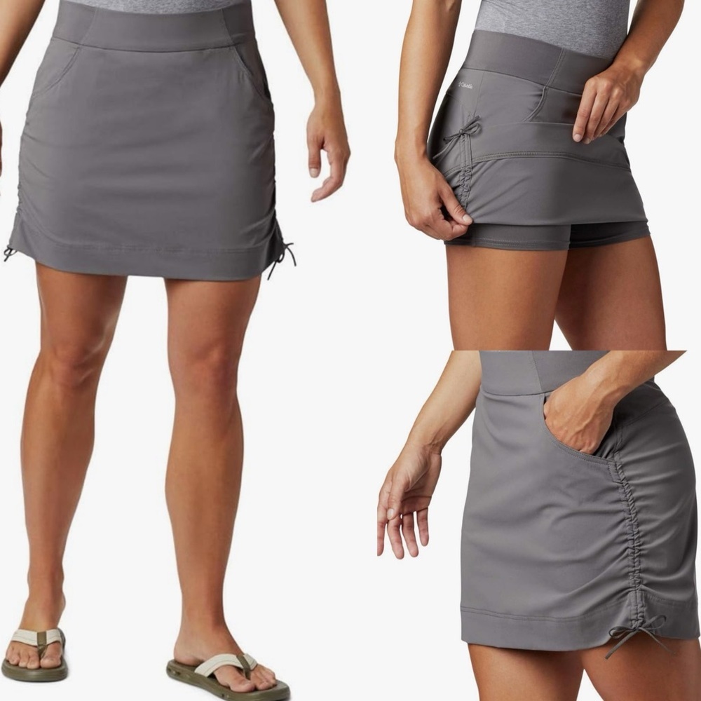Columbia Women's Anytime Casual Skort, Water & Stain Resistant City Grey Size L